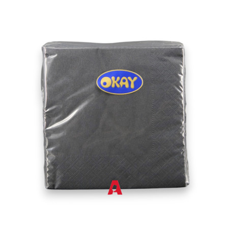 Tovagliolo 25x25 Nero - 100 pezzi