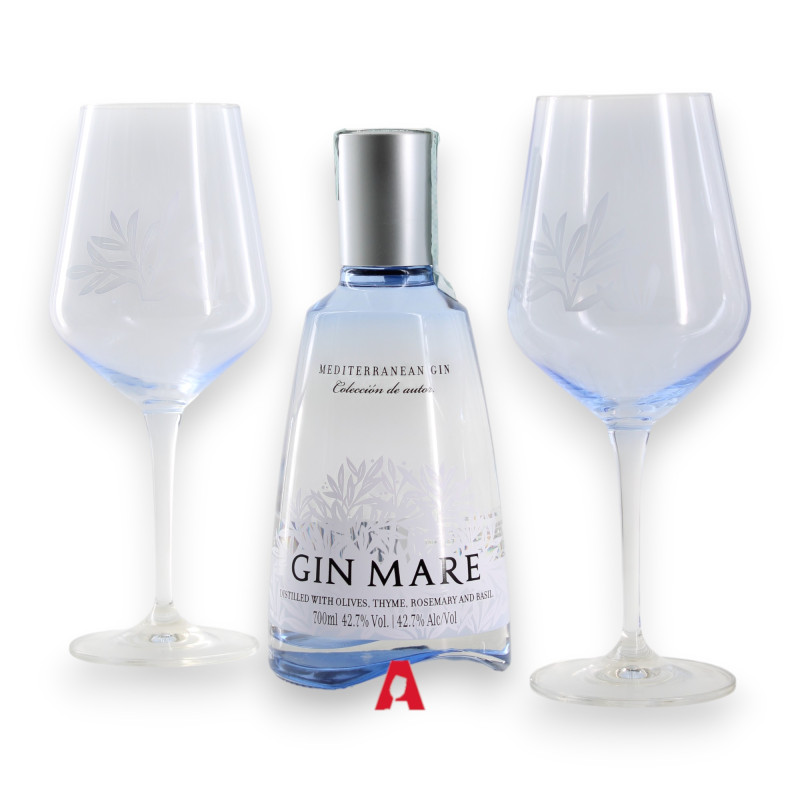 Gin Mare confezione con 2 bicchieri